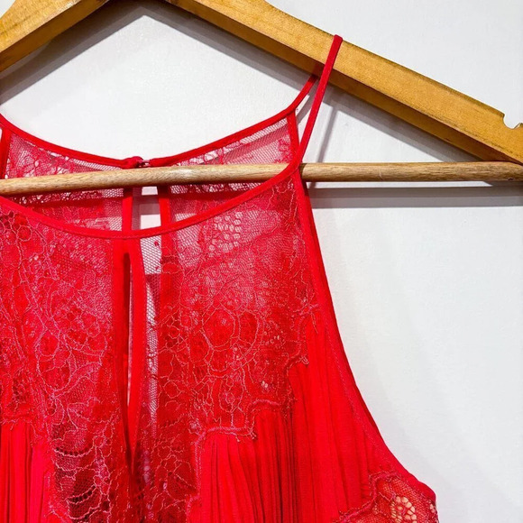 BCBGMAXAZRIA Maryella Coral Pleated Lace High-Low Dress | Size 0 * - Picture 5 of 10